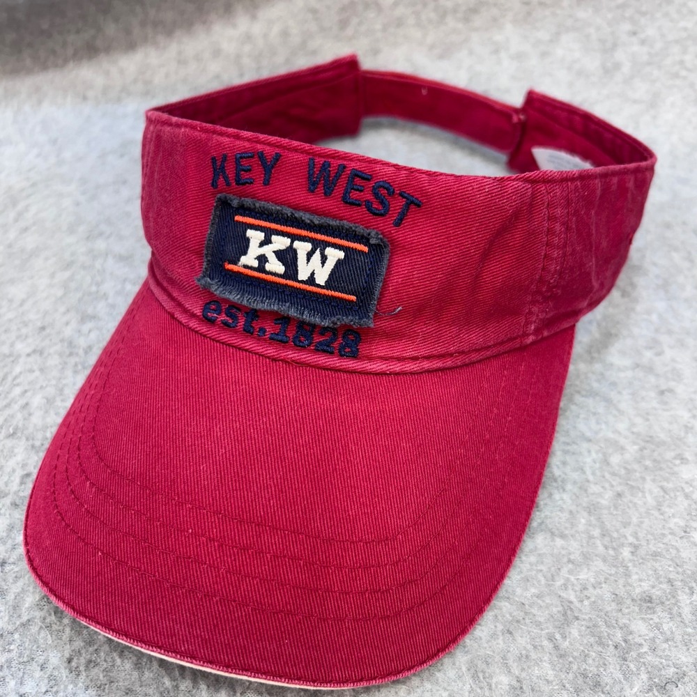 Key West KW Patch Unisex Red Unbranded Visor Adjustable Souvenir OSFM